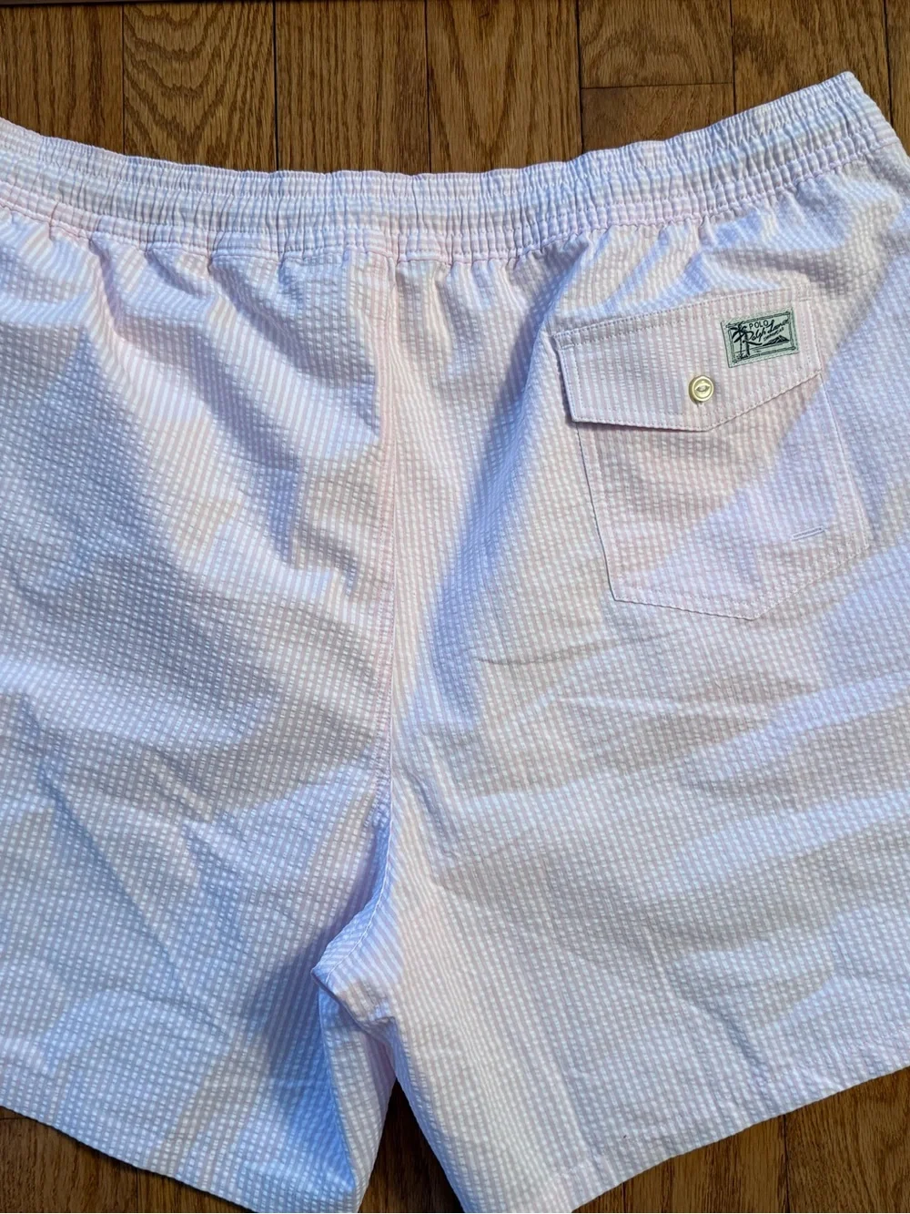 POLO RALPH LAUREN Swim Trunks Size 2XB NWOTTraveler Short Pink Stripe Seersucker